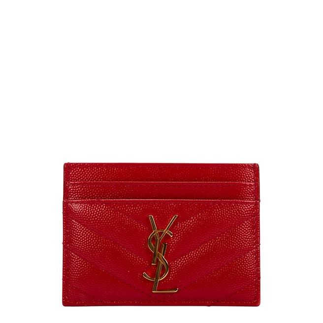 Vintage Yves Saint Laurent Red Card Holder