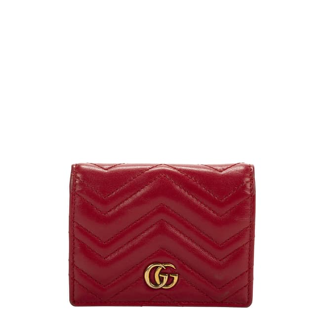 Vintage Gucci Red Marmont Card Case Wallet