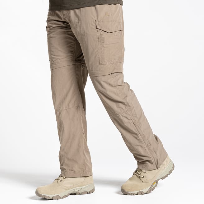 Craghoppers Beige NosiLife Zip Off Trousers