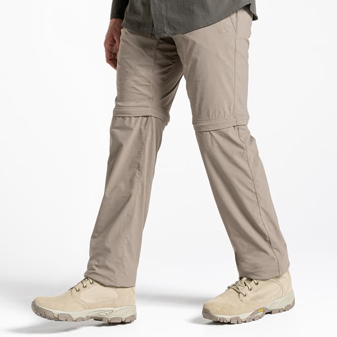 Craghoppers Beige NosiLife Zip Off Trousers