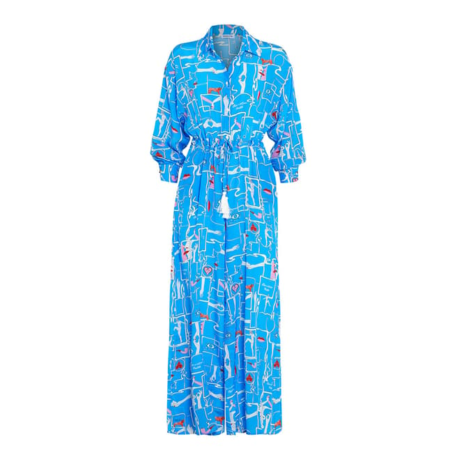 Paolita Blue Smoke & Mirrors Silk Boiler Suit