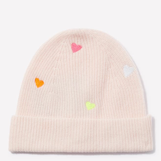 Scott & Scott London Cherry Blossom Cashmere Embroidered Heart Hat