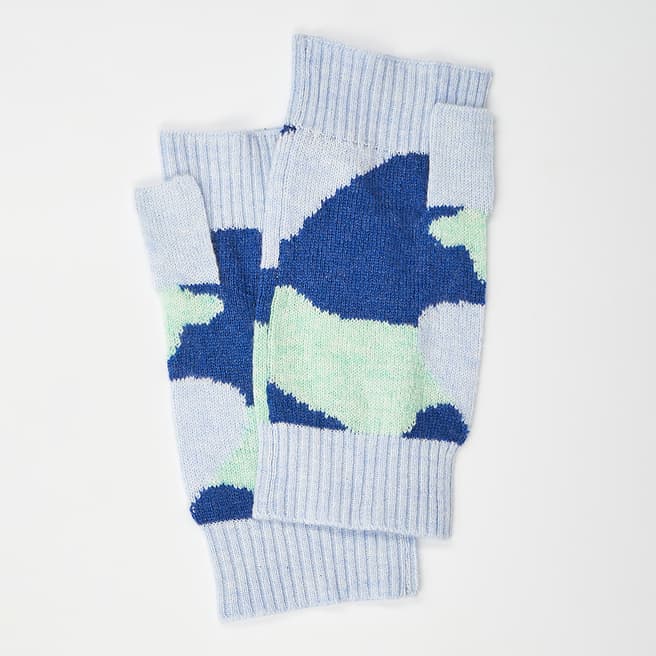 Scott & Scott London Blue Mist Cashmere Wrist Warmers 