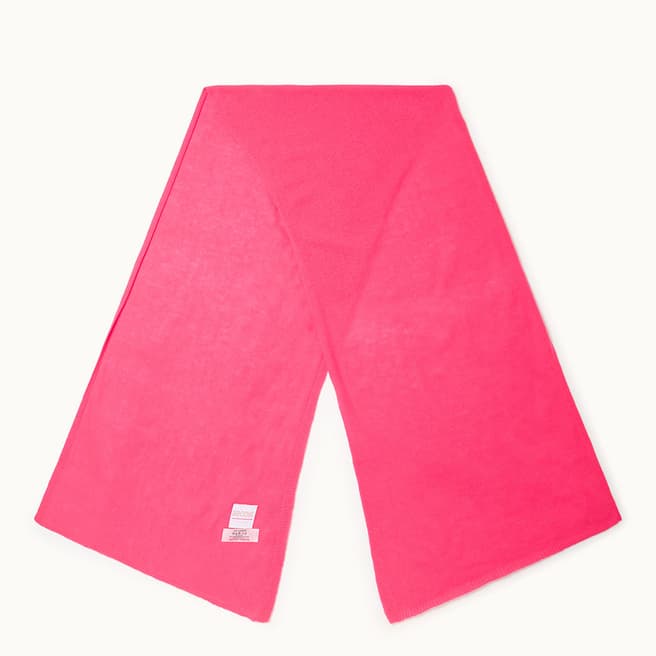 Scott & Scott London Neon Pink Cashmere Evie Scarf 