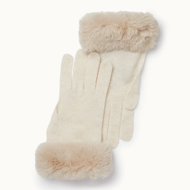 Scott & Scott London Antique White Cashmere Miss Gloves