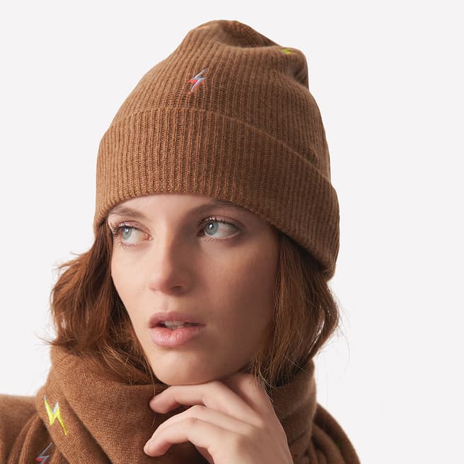 Scott & Scott London Chestnut Cashmere Lightning Bolt Hat