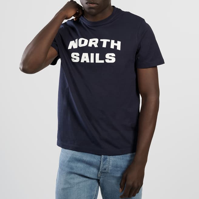 NORTH SAILS Navy Cotton Logo T-Shirt