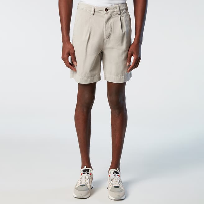 NORTH SAILS Beige Chino Cotton Pleated Shorts