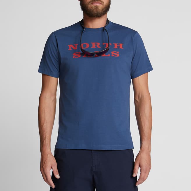 NORTH SAILS Blue Cotton Logo T-Shirt