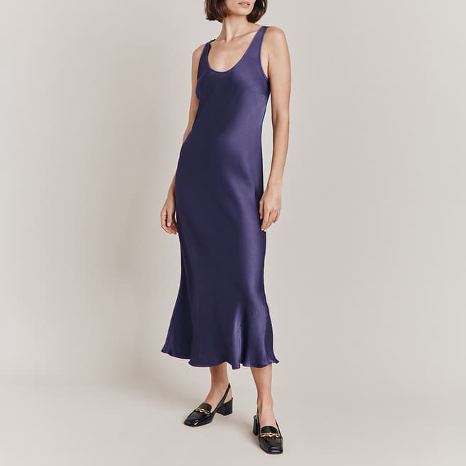 Ghost Purple Palm Midi Dress