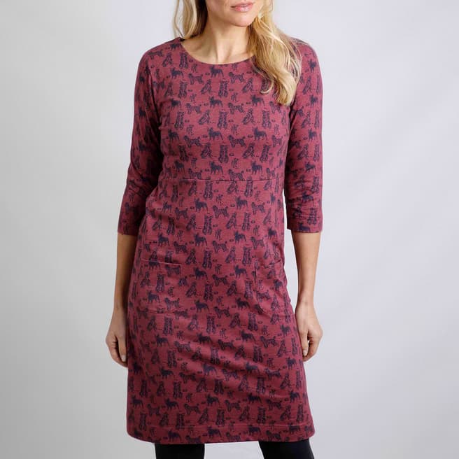 Weird Fish Maroon Moondust Jersey Dress