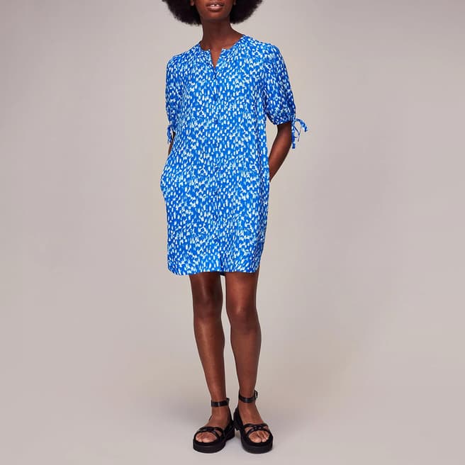 WHISTLES Blue Speeding Squares Frankie Dress