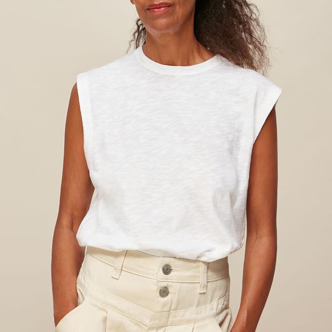 WHISTLES White Easy Muscle Cotton Vest Top