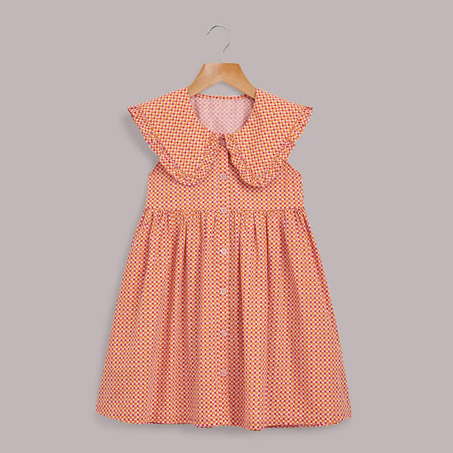 WHISTLES Girl's Pink Nova Collar Square Cotton Dress