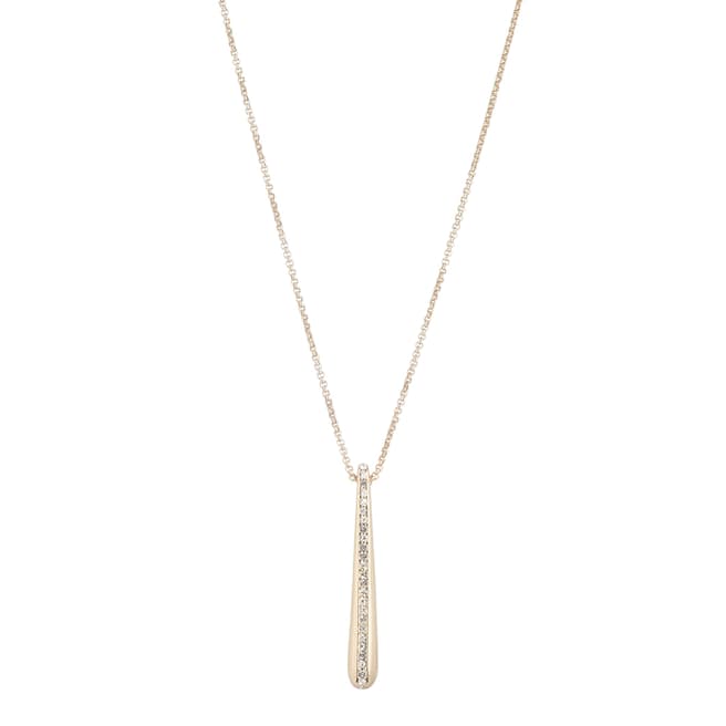 Ralph Lauren Gold and Crystal Sculpted Metal Pendant Necklace