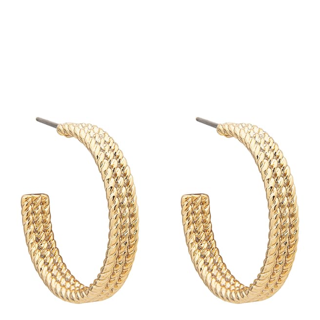 Ralph Lauren Gold Rope Hoop Earrings