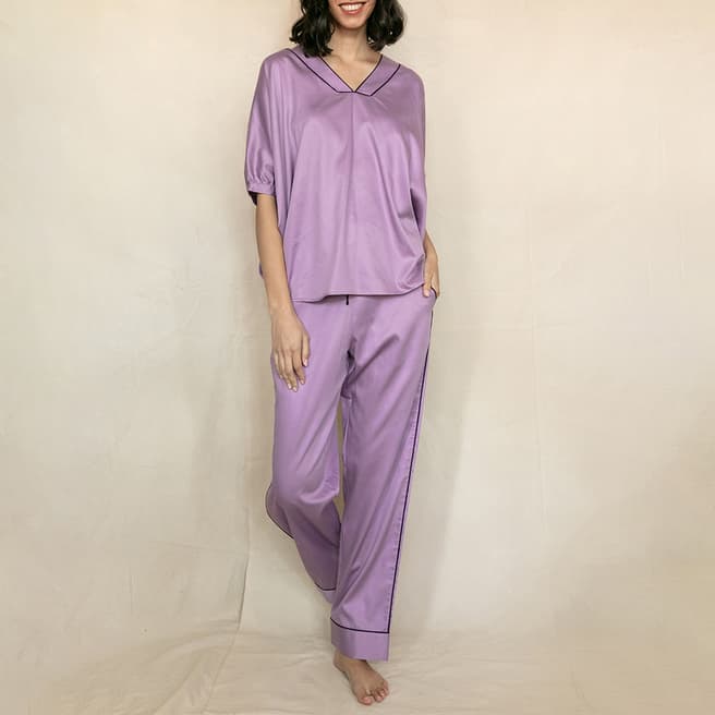 Fable & Eve Lilac Wimbledon Lilac Pyjama Set