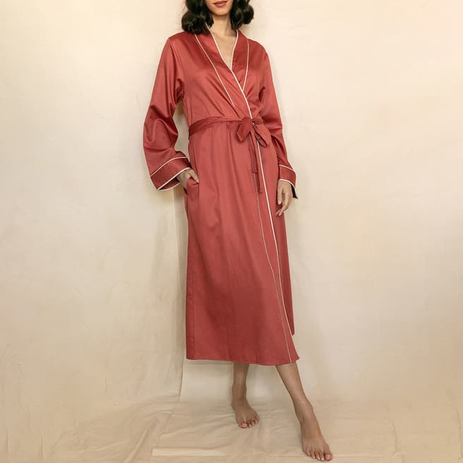 Fable & Eve Burnt Orange Islington Long Dressing Gown