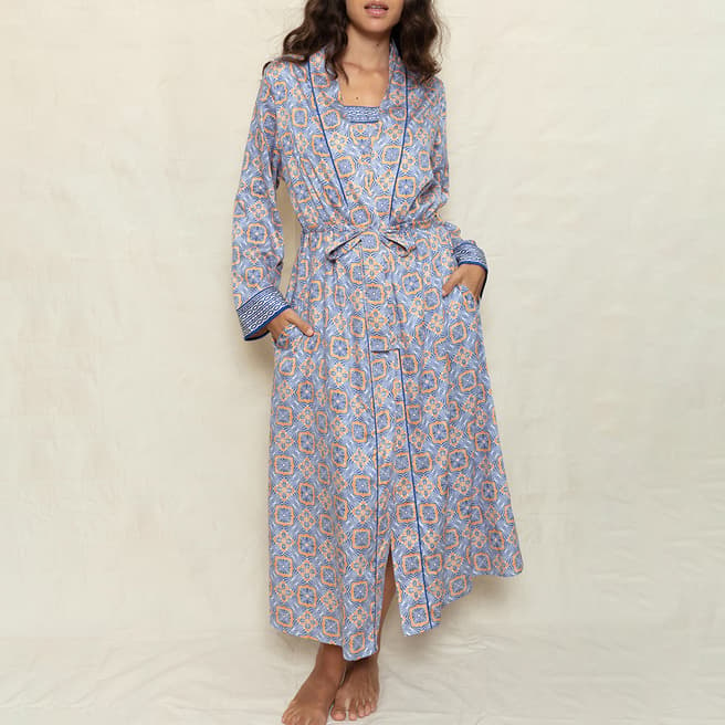 Fable & Eve Multi Hampstead Geo Print Long Dressing Gown