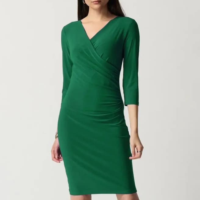 Joseph Ribkoff Green V-Neck Mini Dress