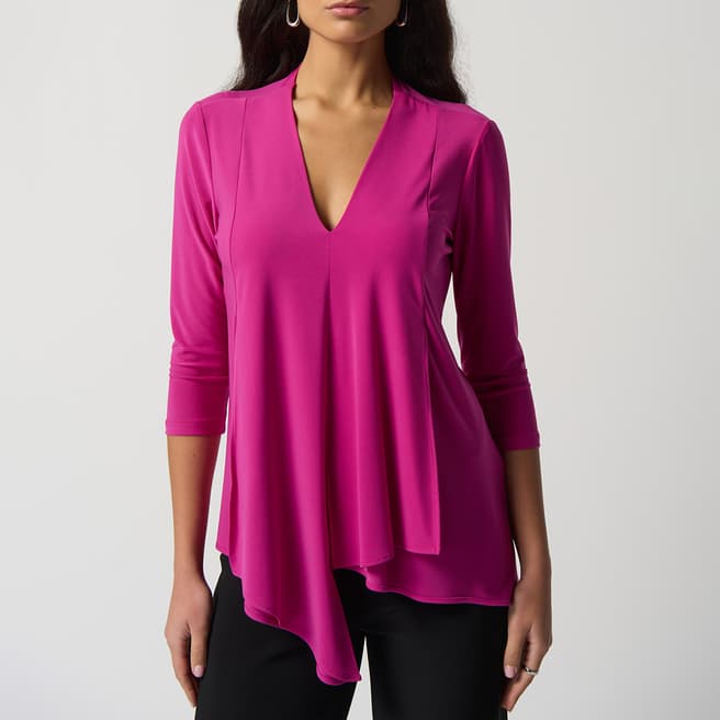 Joseph Ribkoff Pink Asymmetric Tunic Style Top