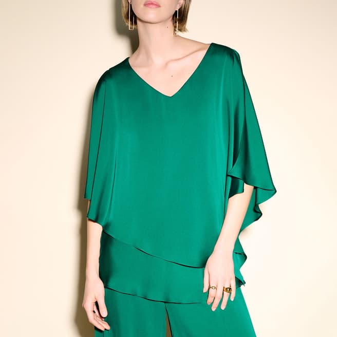 Joseph Ribkoff Green Frill Blouse