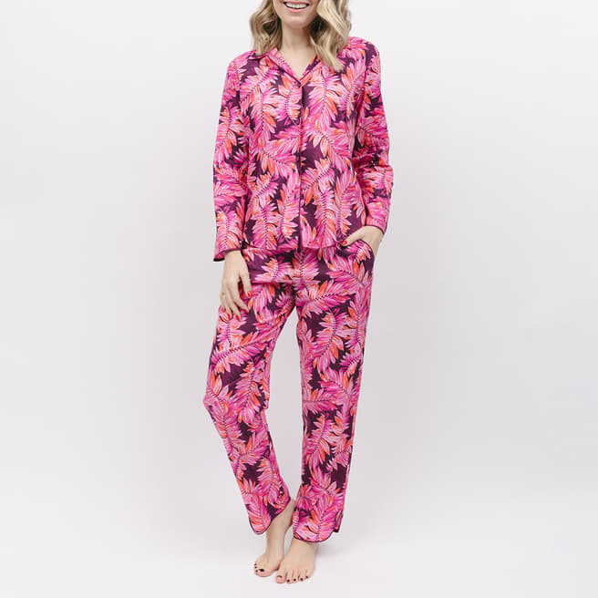 Cyberjammies Pink Carina Magenta Palm Print PJ Set