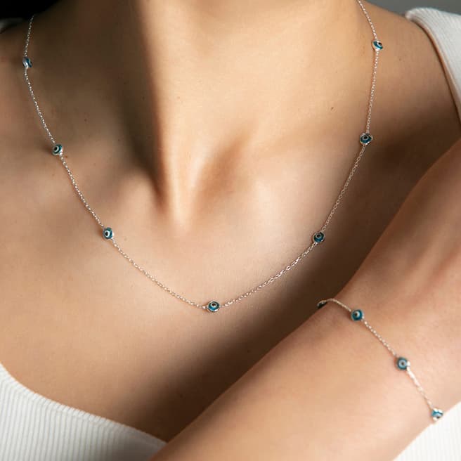 Elika Silver Necklace & Bracelet Set