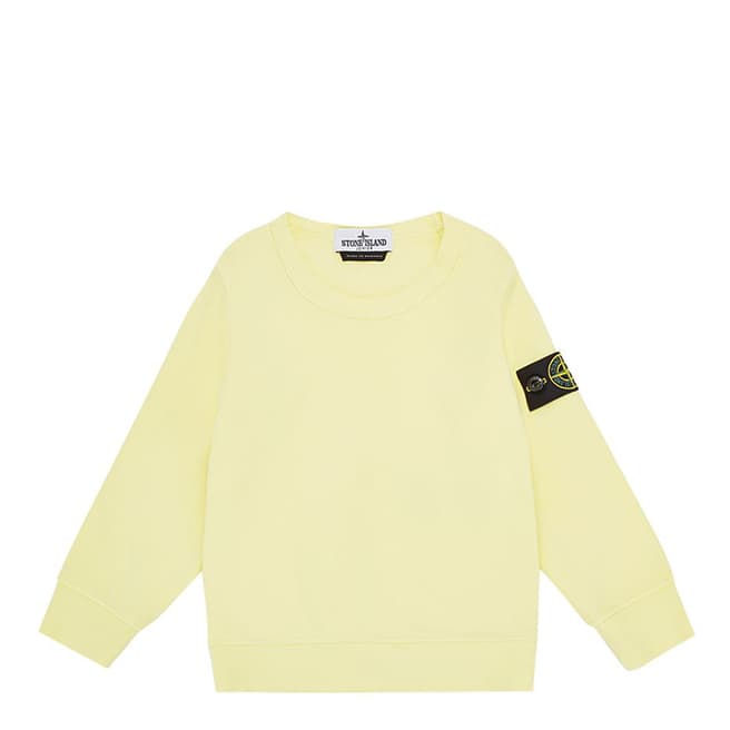 Stone Island Ecru Crew Neck Cotton Fleece Sweatshirt