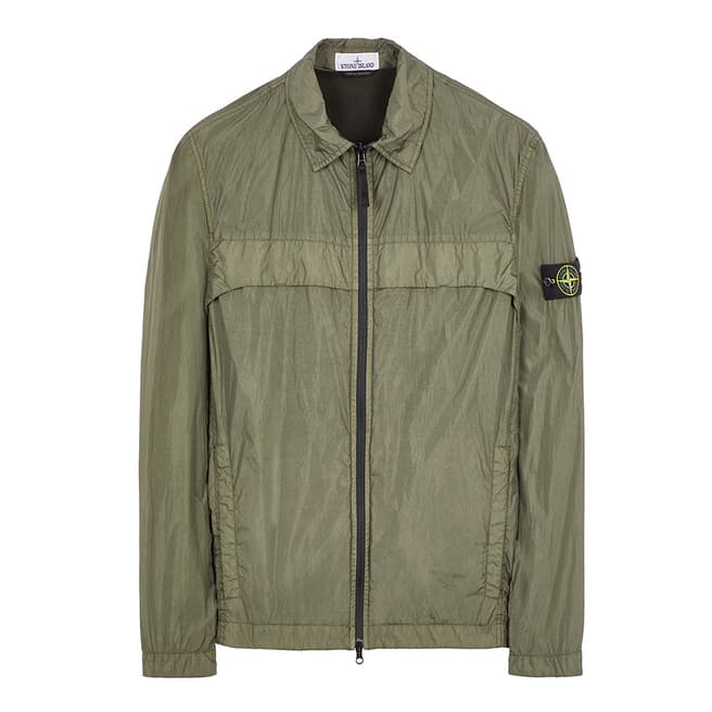 Stone Island Khaki Garment Dyed Overshirt