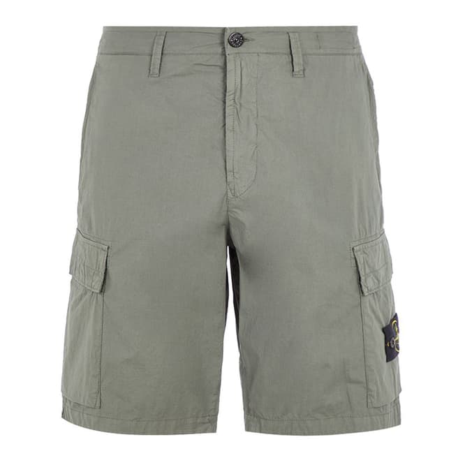 Stone Island Khaki Cotton Blend Bermuda Shorts