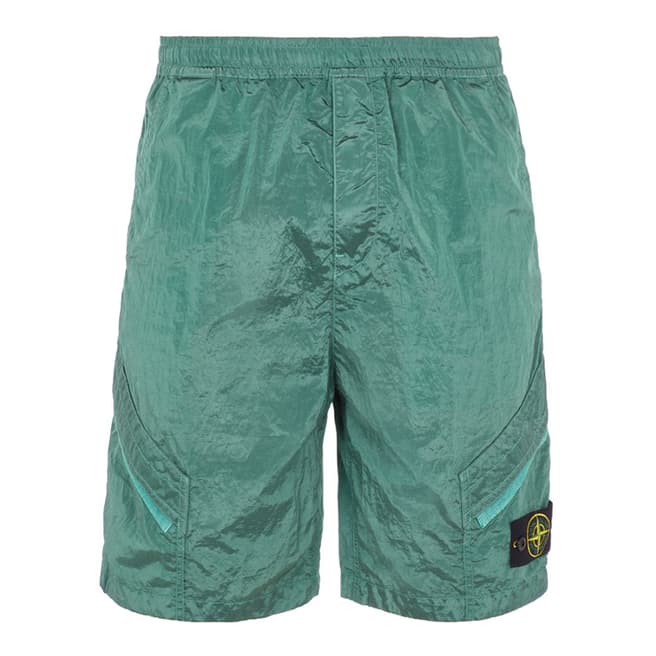 Stone Island Green Nylon Shorts