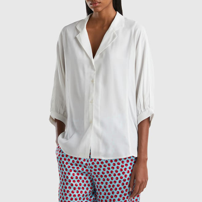 United Colors of Benetton White Button Up Blouse