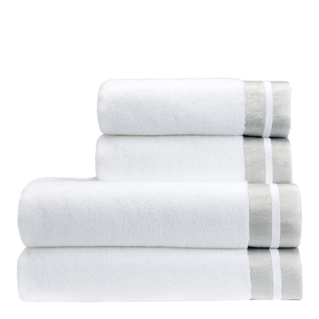 Christy Mode Hand Towel, White/Silver
