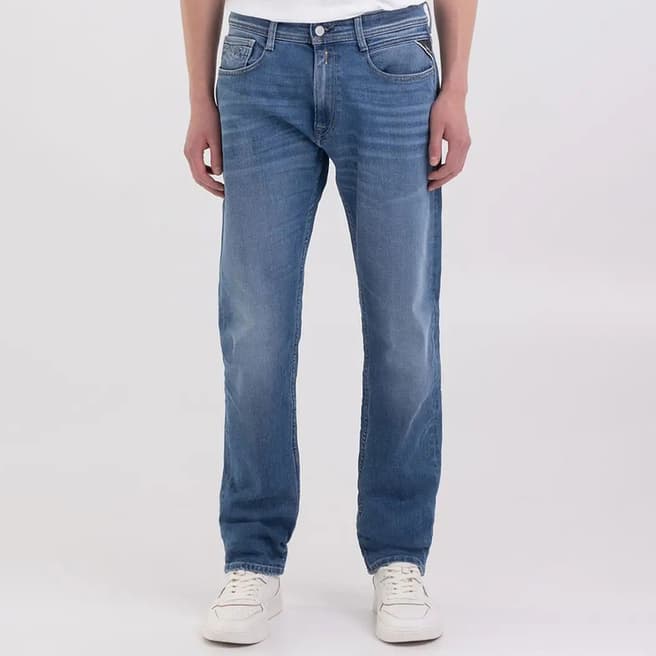 Replay Blue Rocco Straight Stretch Jeans