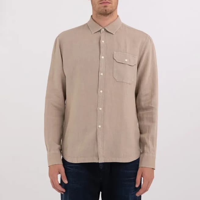 Replay Stone Regular Fit Linen Shirt