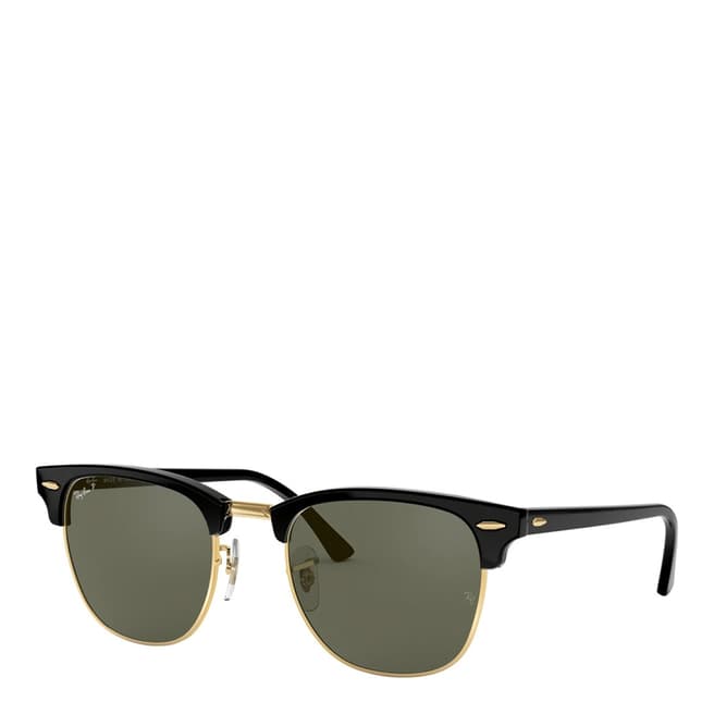 Ray-Ban Black/Gold Clubmaster Sunglasses 55mm