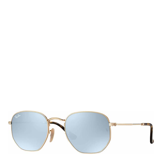 Ray-Ban Blue Hexagonal Flat Sunglasses 51mm
