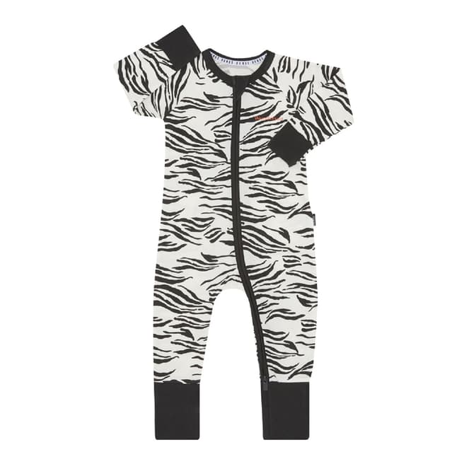 Bonds White/Black Zip Cotton Blend Wondersuit