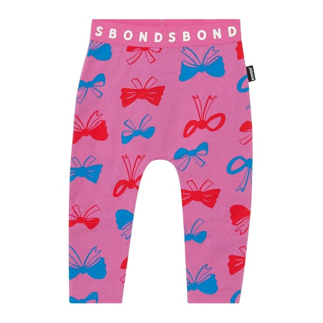 Bonds Pink Bow Stretch Cotton Blend Leggings