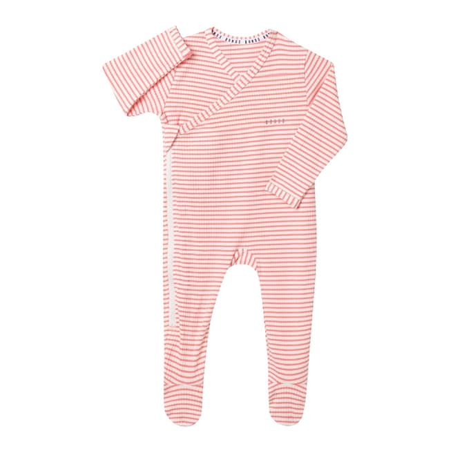 Bonds Pink Ribbed Cotton Blend Kimono Suit