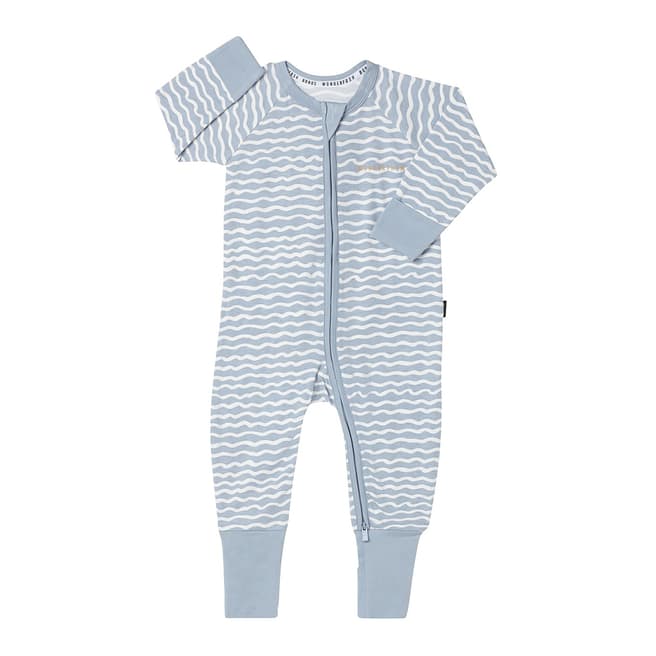 Bonds Pale Blue Zip Cotton Blend Wondersuit