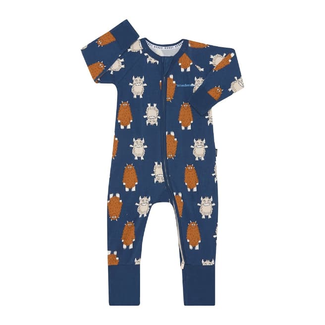 Bonds Navy Zip Cotton Blend Wondersuit