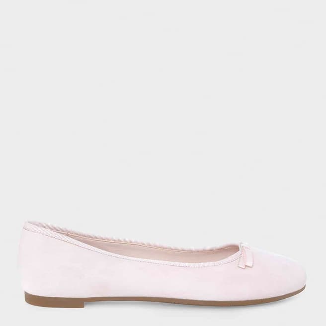 Hobbs London Pale Pink Flo Ballerina Suede Pumps