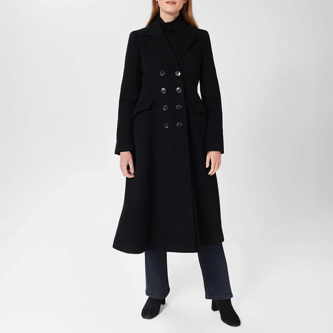 Hobbs London Black Blakely Wool Blend Coat