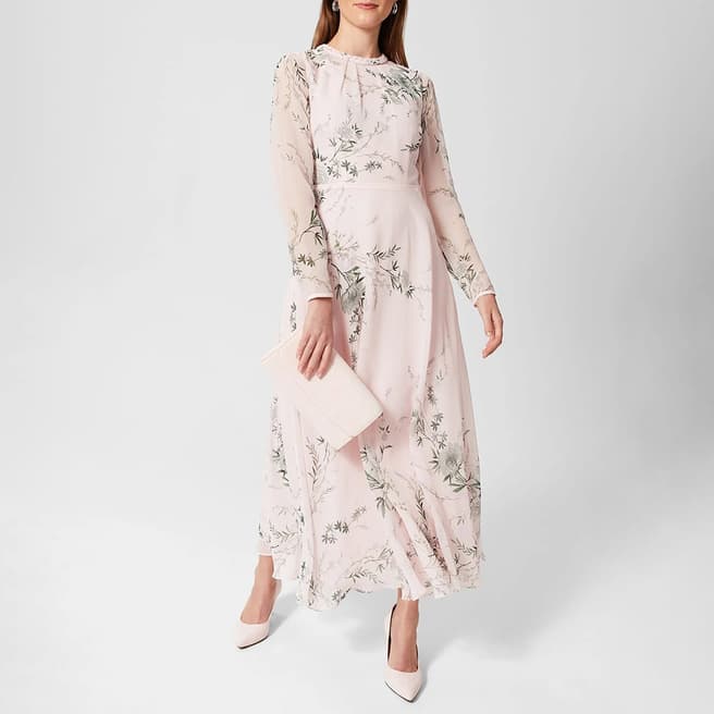 Hobbs London Pale Pink Rosabelle Silk Dress