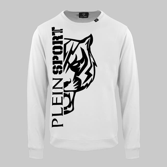 Philipp Plein White Tiger Print Sweatshirt
