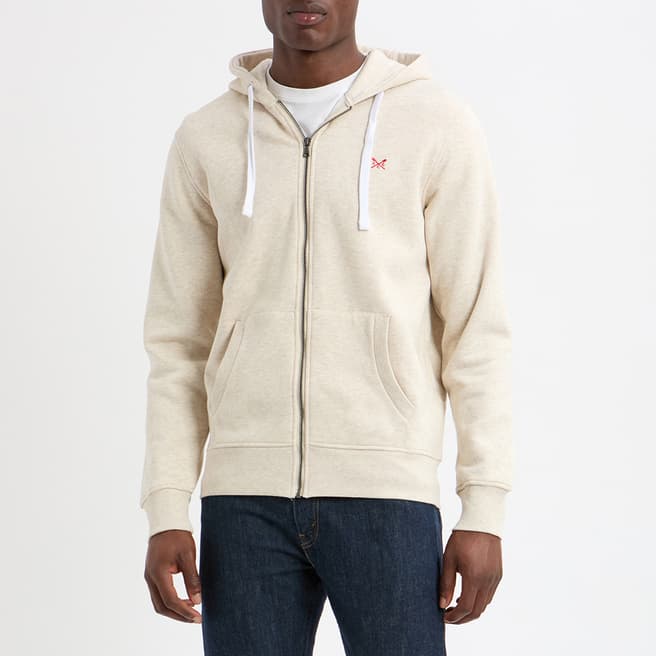 Crew Clothing Cream Zip Through Hoodie