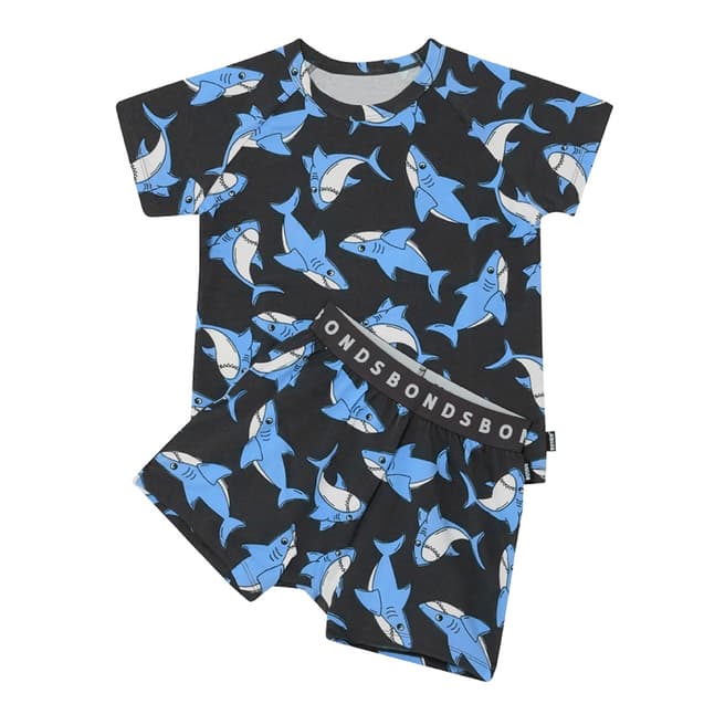 Bonds Blue Shark Tee/Short Sleep Set