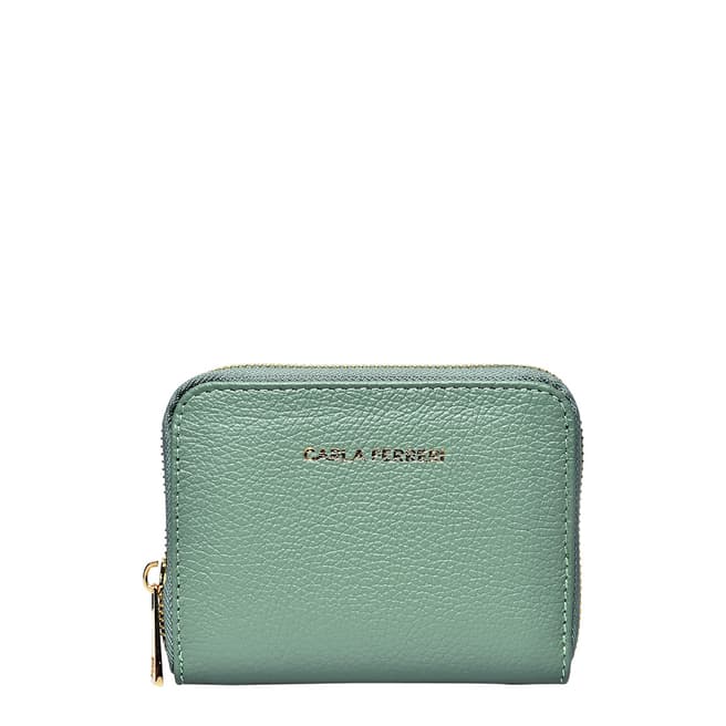 Carla Ferreri Green Italian Leather Wallet  